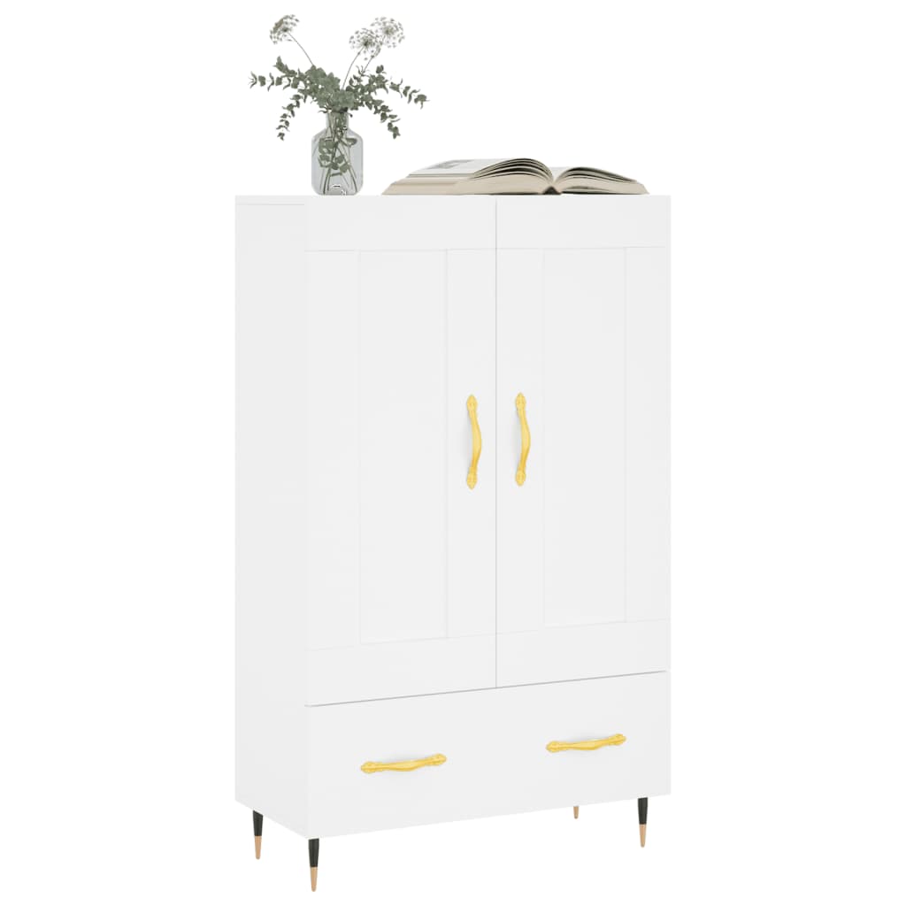 Buffet haut blanc 69,5x31x115 cm bois d'ingénierie