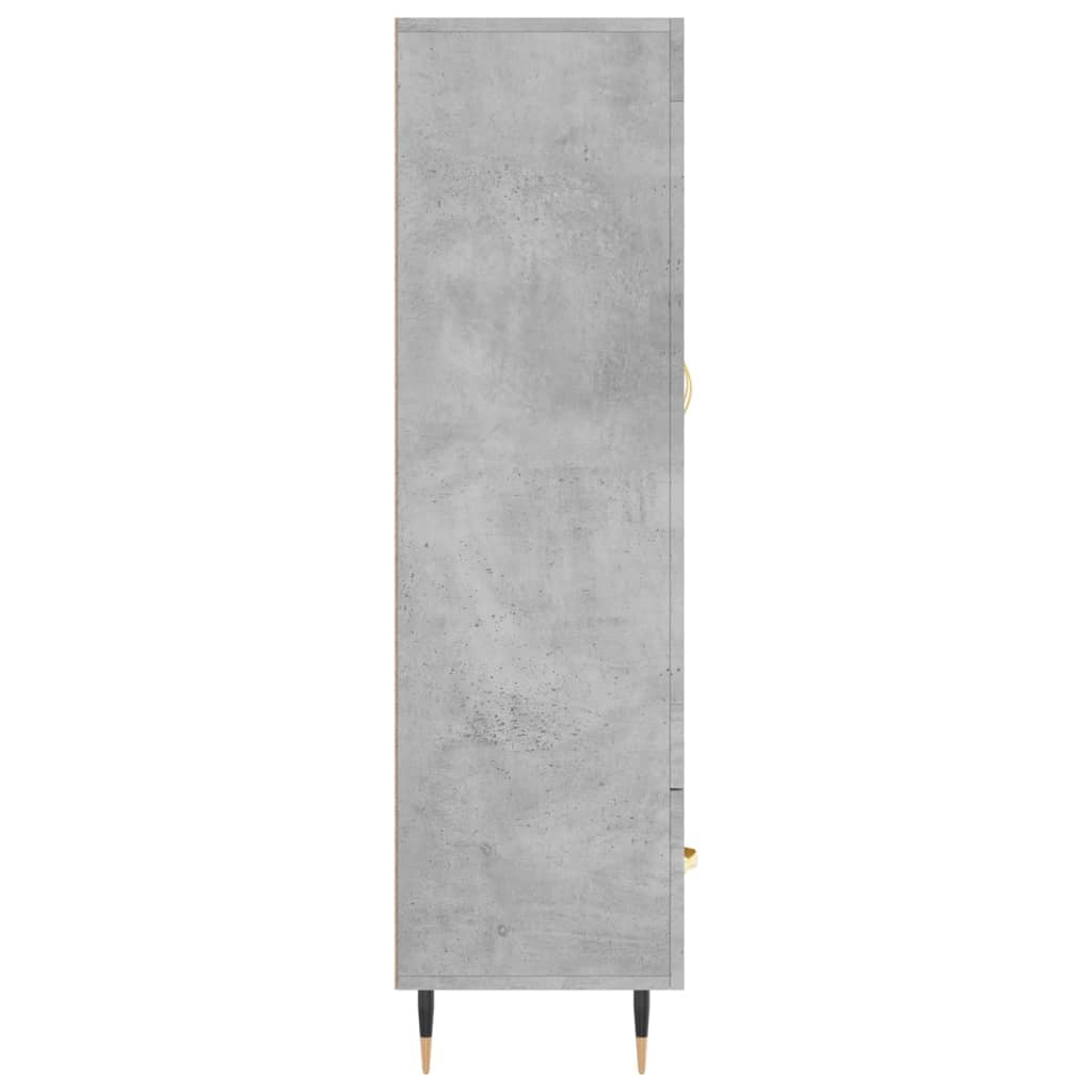 Credenza alta grigio cemento 69,5x31x115 cm in derivati ​​del legno