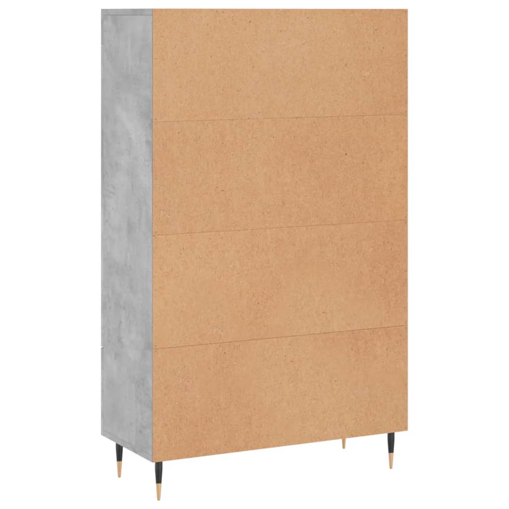 Buffet haut gris béton 69,5x31x115 cm bois d'ingénierie