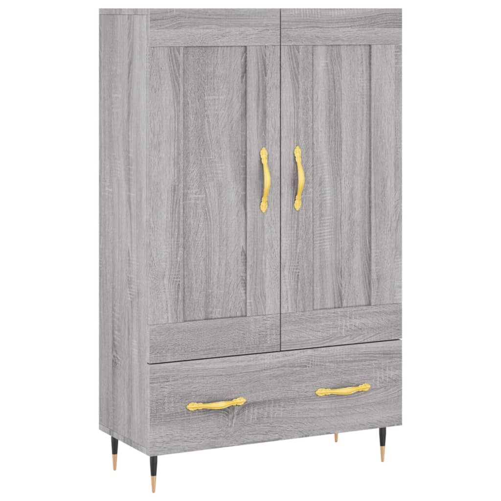 Credenza alta Sonoma grigia 69,5x31x115 cm in derivati ​​del legno