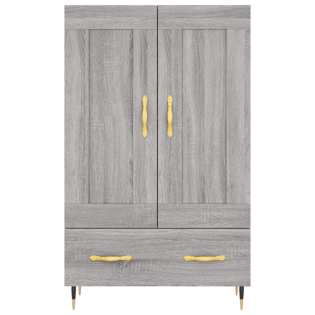 Credenza alta Sonoma grigia 69,5x31x115 cm in derivati ​​del legno