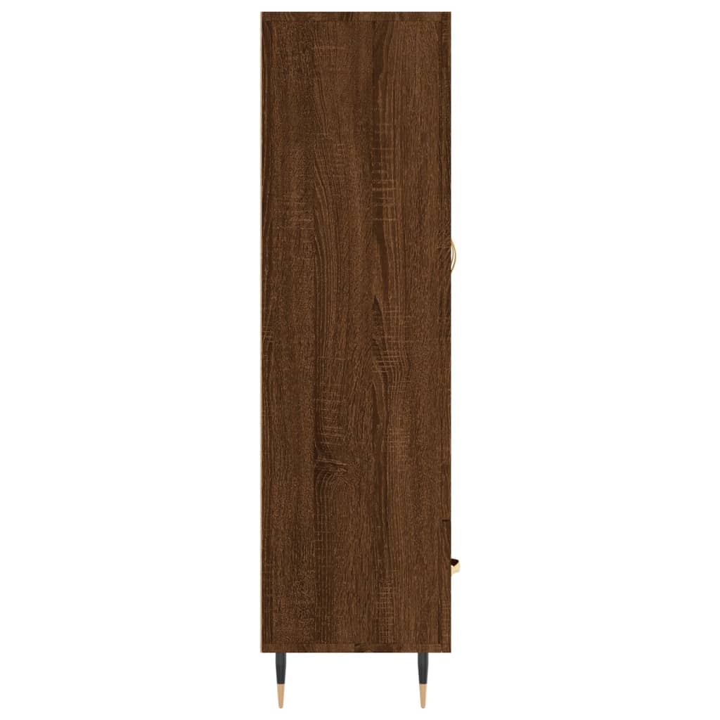 Buffet haut chêne marron 69,5x31x115 cm bois d'ingénierie