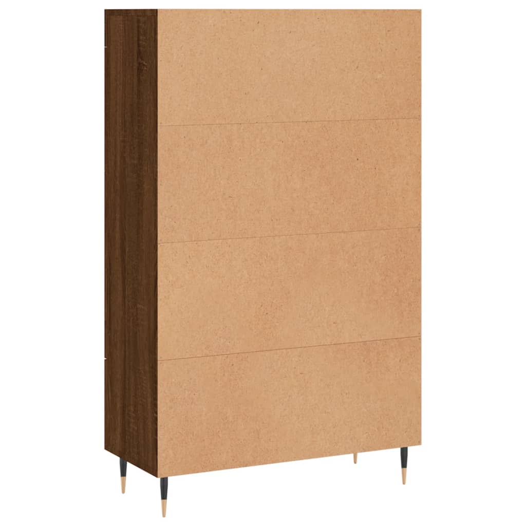 Credenza alta in rovere marrone 69,5x31x115 cm in multistrato