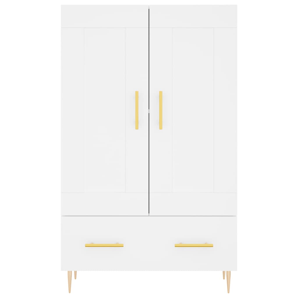 Credenza alta bianca 69,5x31x115 cm in derivati ​​del legno