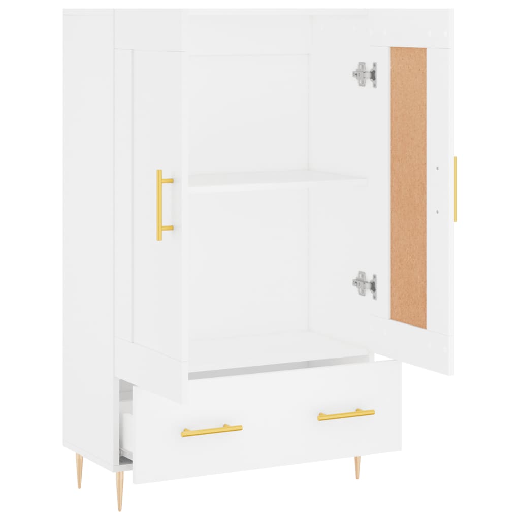 Buffet haut blanc 69,5x31x115 cm bois d'ingénierie