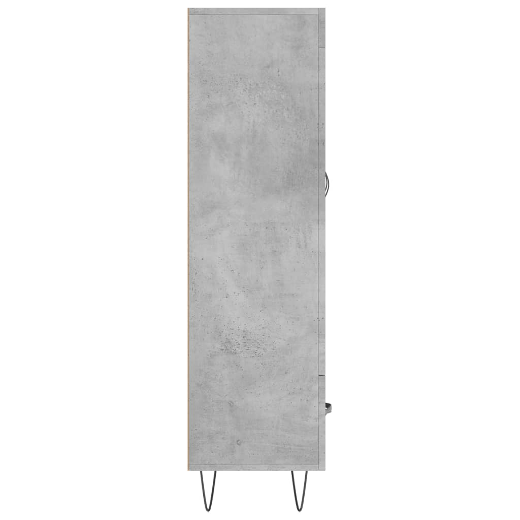 Credenza alta grigio cemento 69,5x31x115 cm in derivati ​​del legno