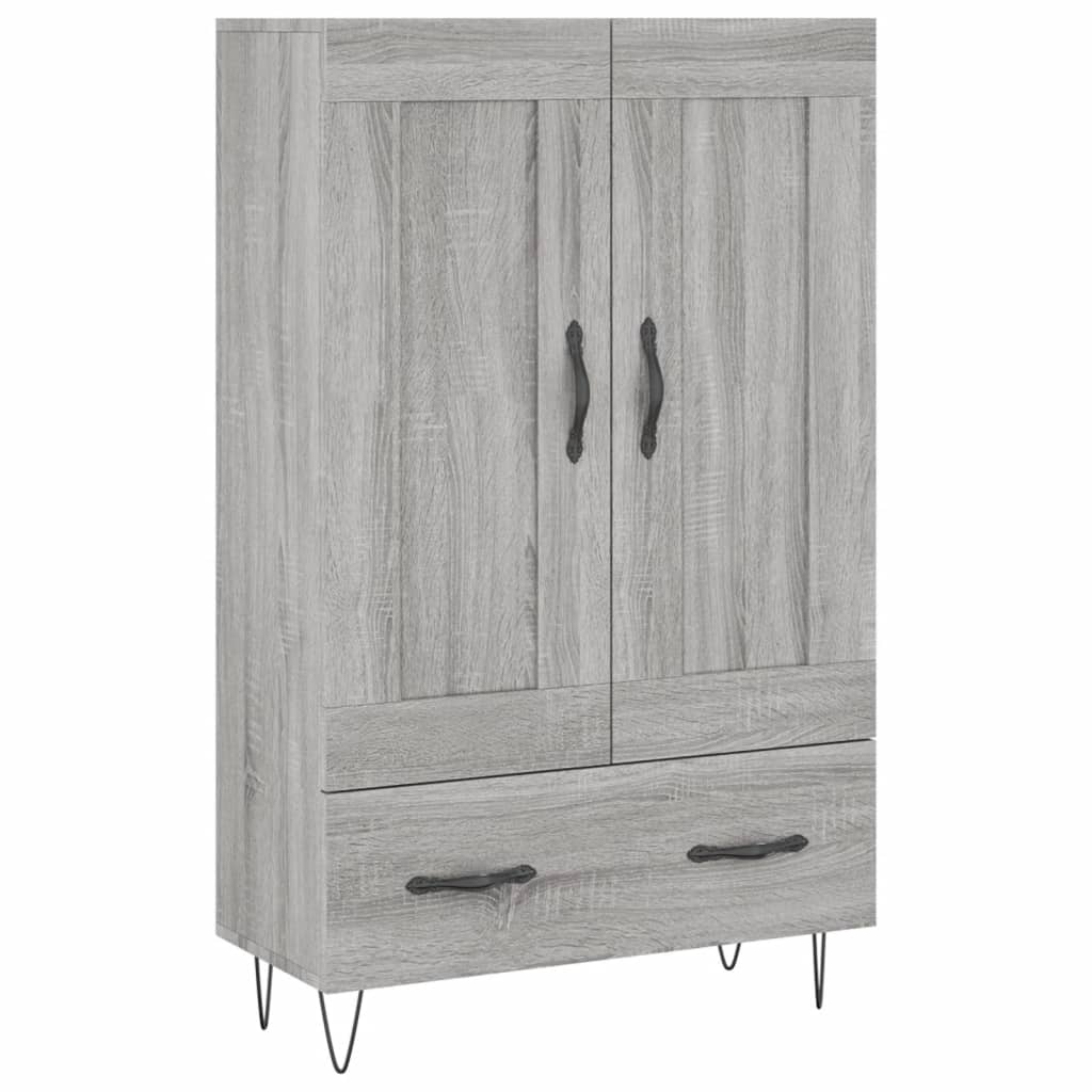 Credenza alta Sonoma grigia 69,5x31x115 cm in derivati ​​del legno