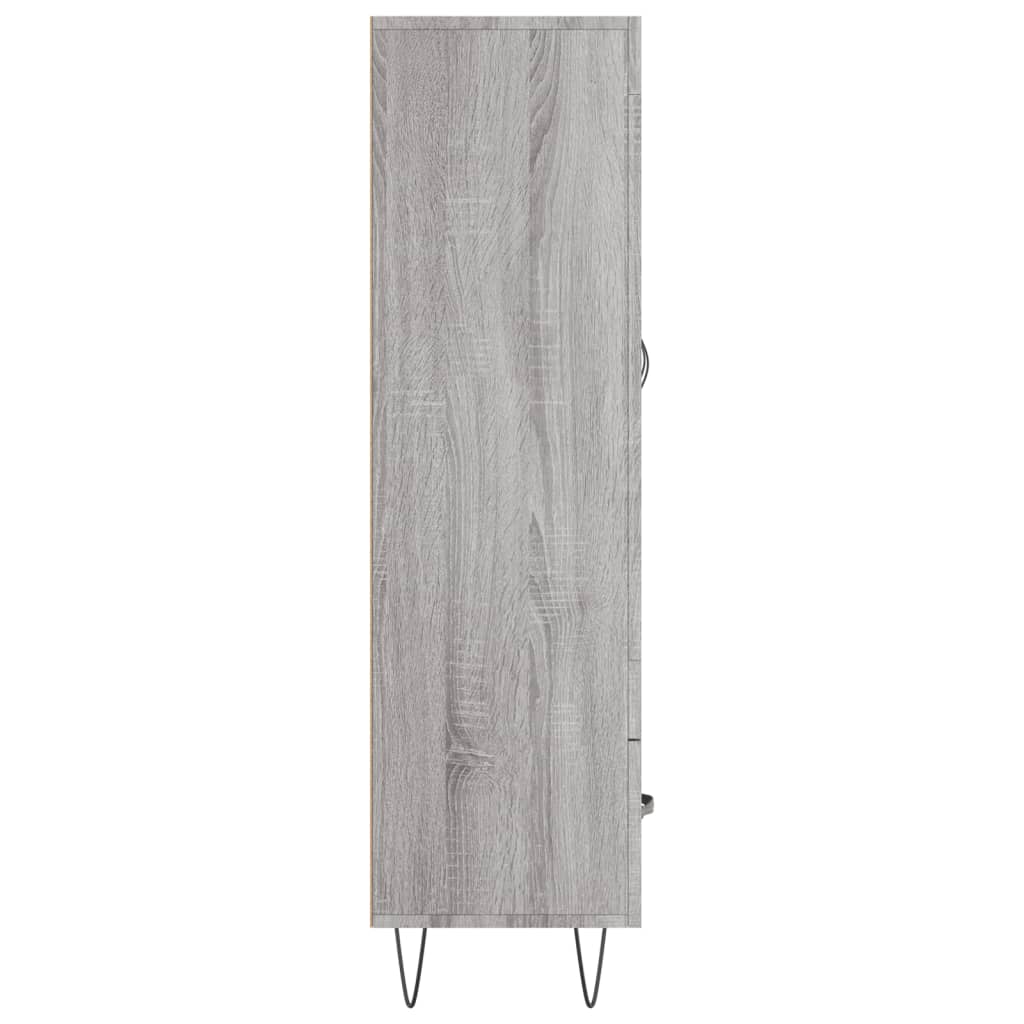 Credenza alta Sonoma grigia 69,5x31x115 cm in derivati ​​del legno