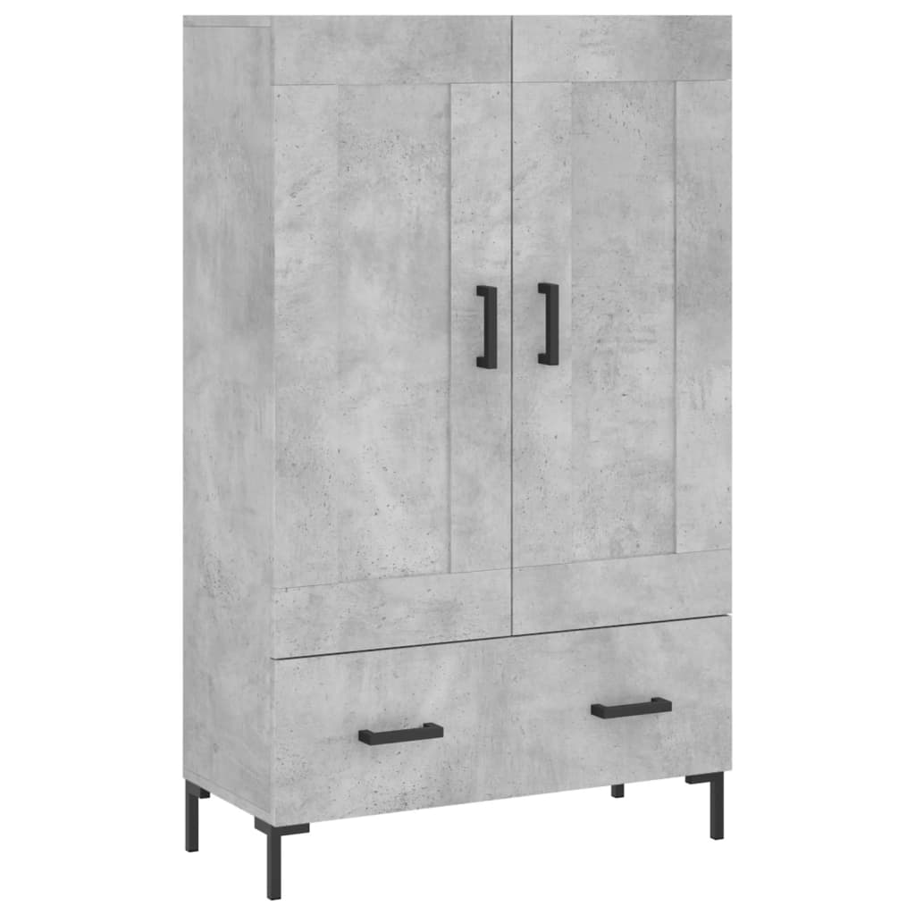 Credenza alta grigio cemento 69,5x31x115 cm in derivati ​​del legno