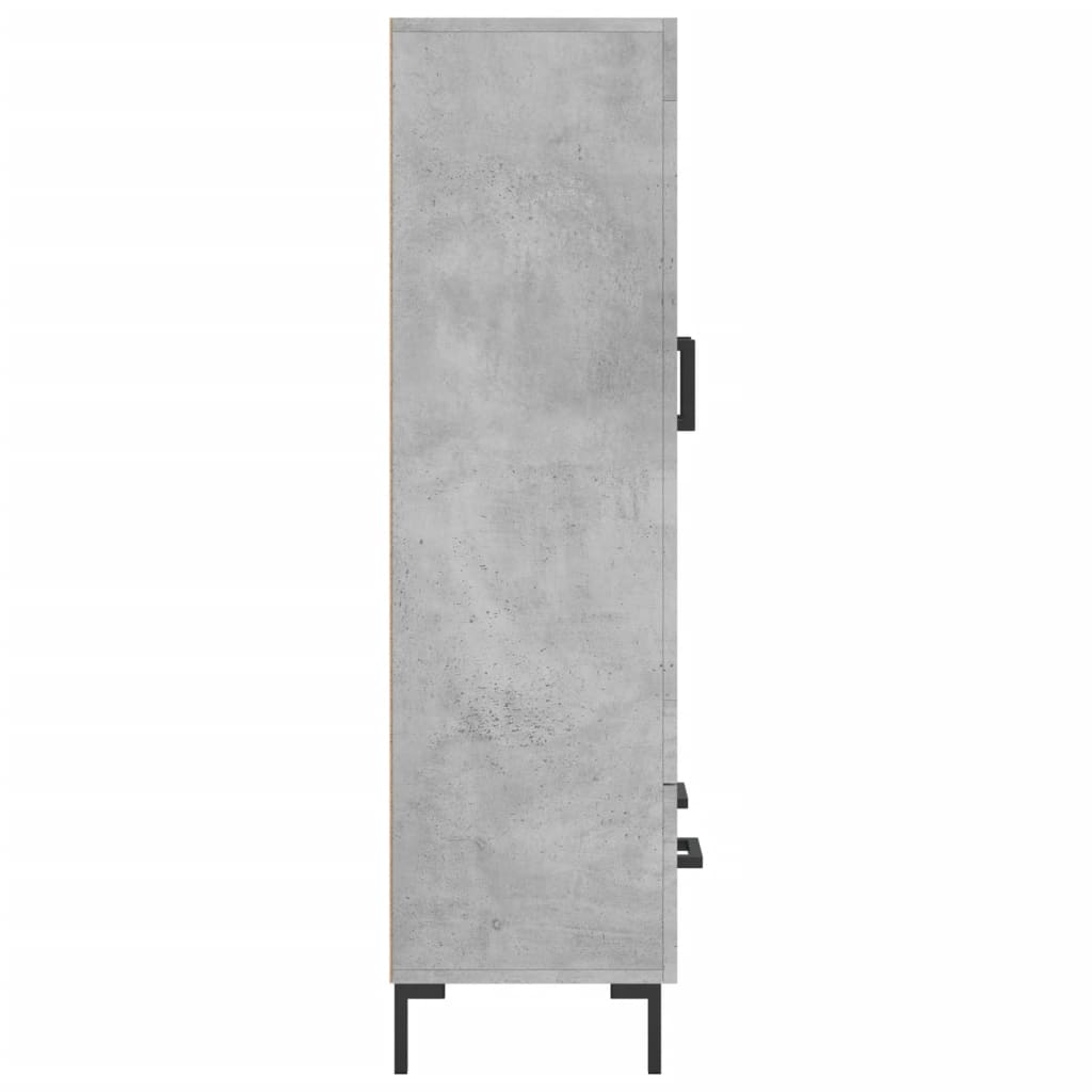 Credenza alta grigio cemento 69,5x31x115 cm in derivati ​​del legno