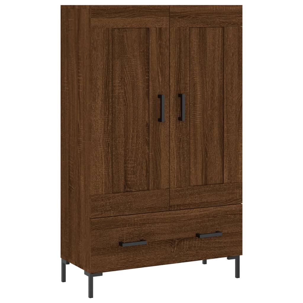 Buffet haut chêne marron 69,5x31x115 cm bois d'ingénierie