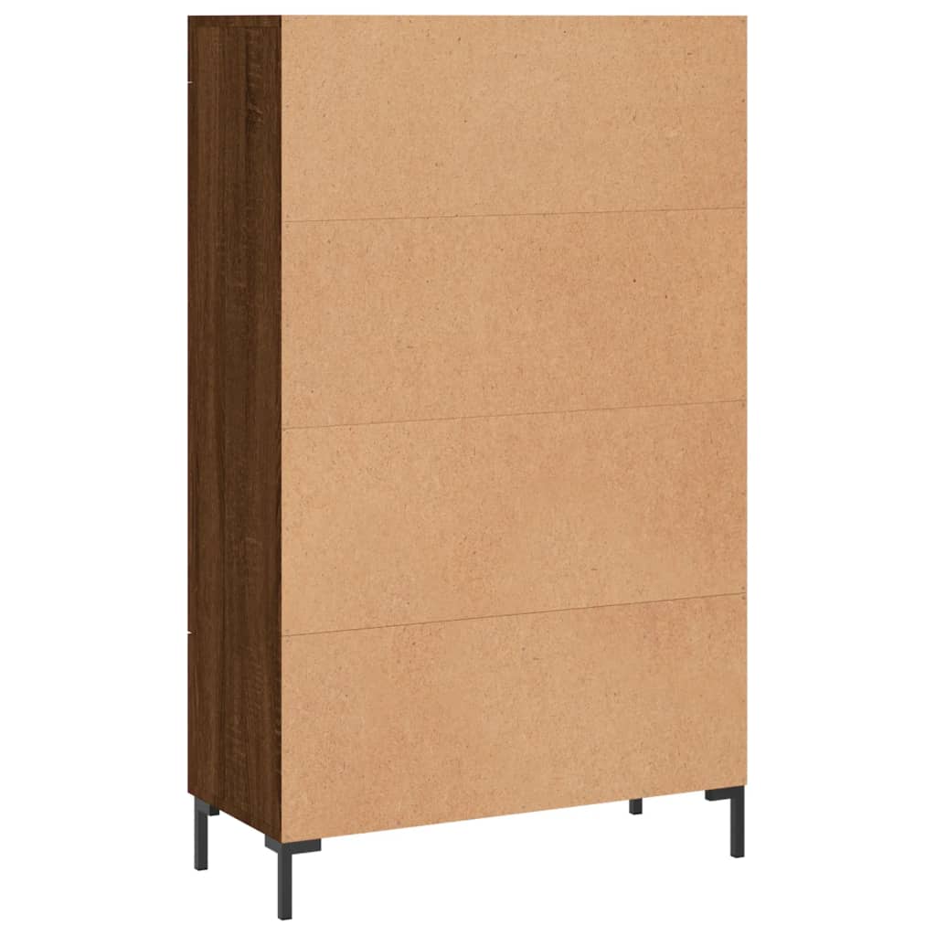 Credenza alta in rovere marrone 69,5x31x115 cm in multistrato