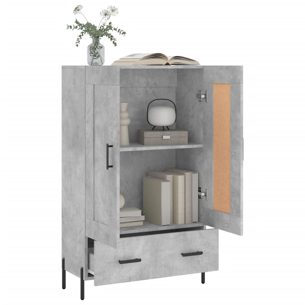 Buffet grigio in cemento 69.5x31x115 cm legno di ingegneria