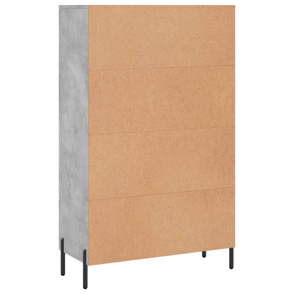 Buffet haut gris béton 69,5x31x115 cm bois d'ingénierie