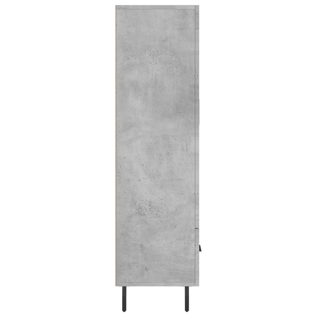 Credenza alta grigio cemento 69,5x31x115 cm in derivati ​​del legno