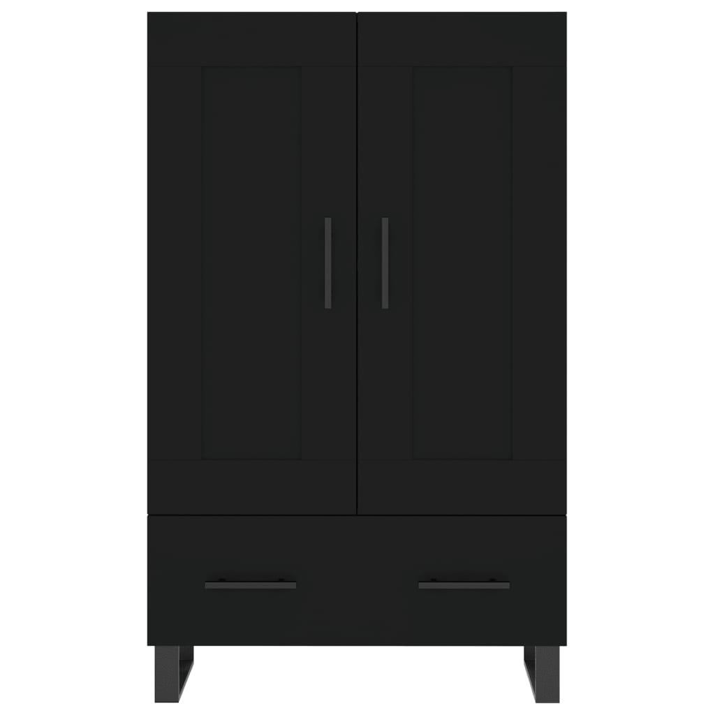 Credenza alta nera 69,5x31x115 cm in derivati ​​del legno