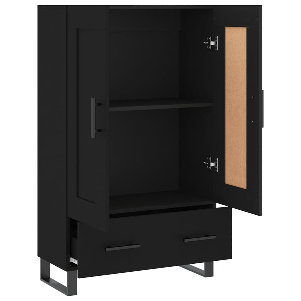 Black upper buffet 69.5x31x115 cm engineering wood