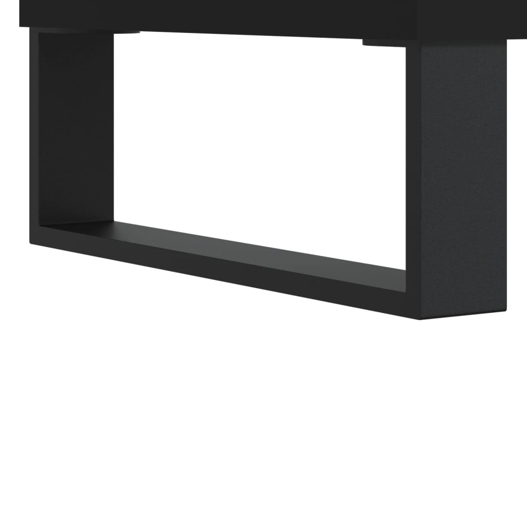 Buffet haut noir 69,5x31x115 cm bois d'ingénierie