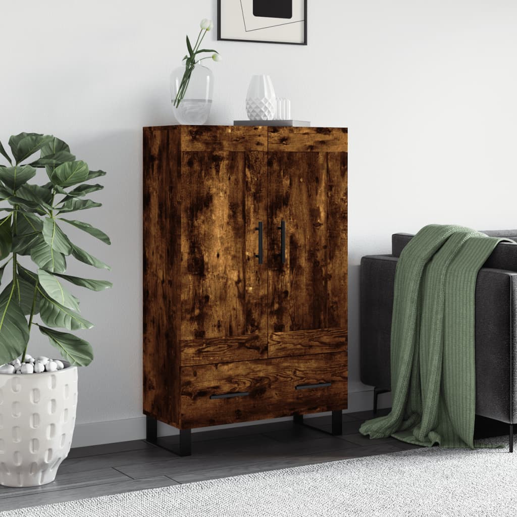 Credenza alta in rovere affumicato 69,5x31x115 cm in multistrato