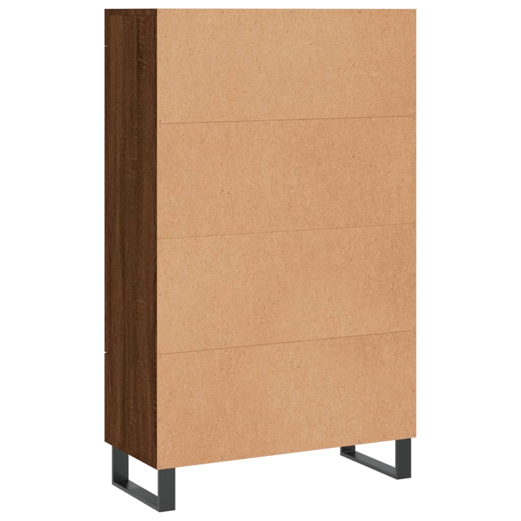 Credenza alta in rovere marrone 69,5x31x115 cm in multistrato