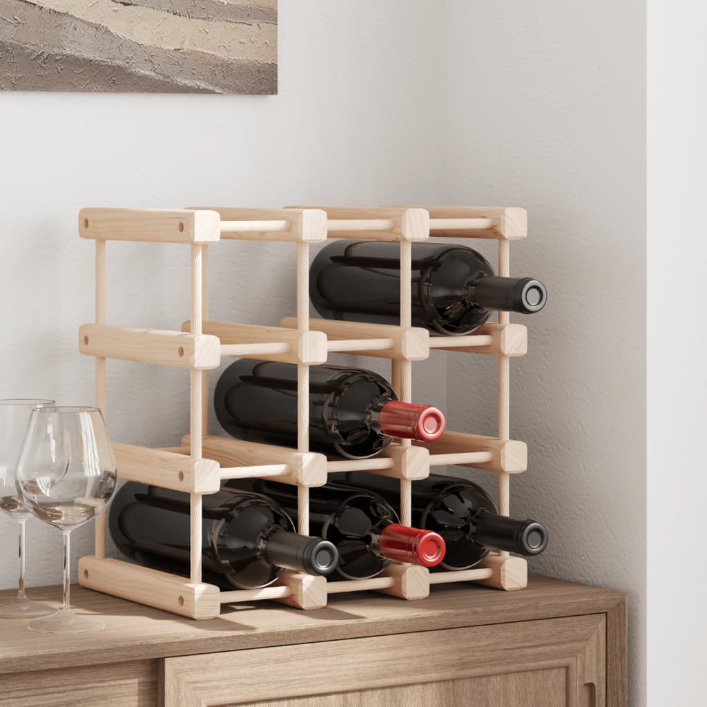 Casier à vin pour 12 bouteilles 36x23x36 cm bois massif de pin