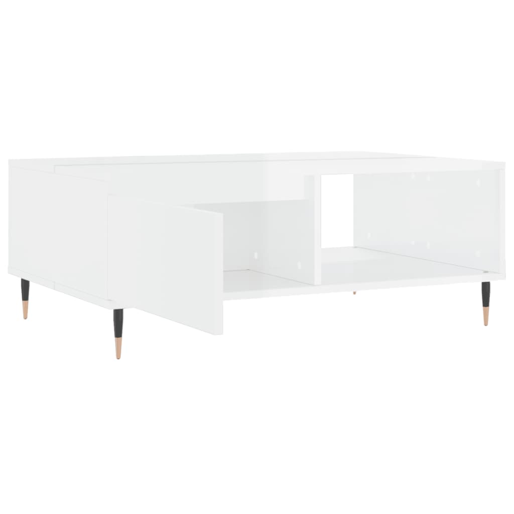 Brilliant white coffee table 90x60x35 cm engineering wood