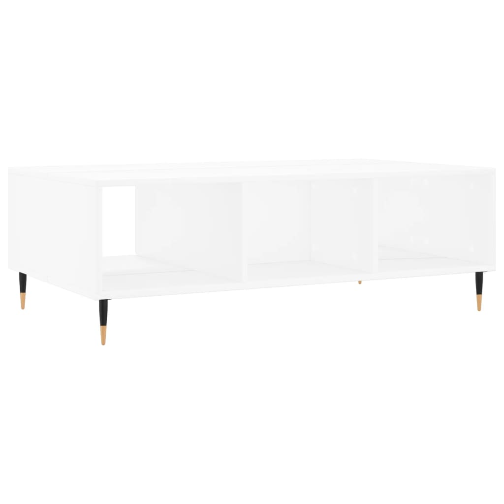 Table basse blanc 104x60x35 cm bois d'ingénierie