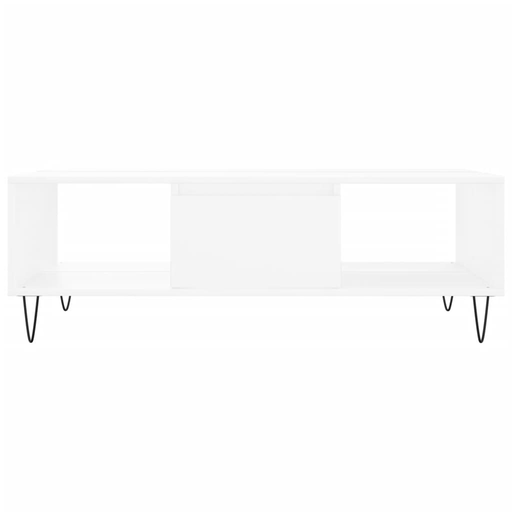 White coffee table 104x60x35 cm Engineering wood