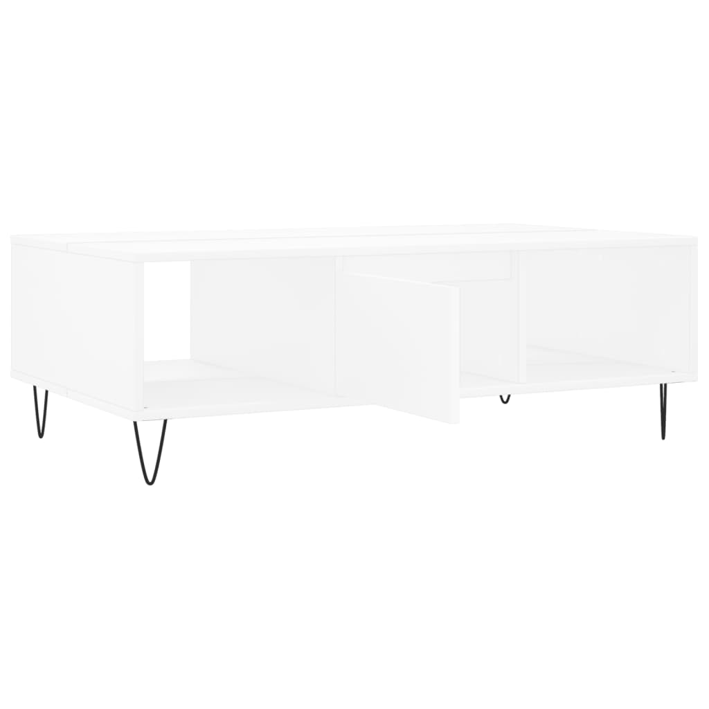 Tavolino bianco 104x60x35 cm in derivati ​​del legno