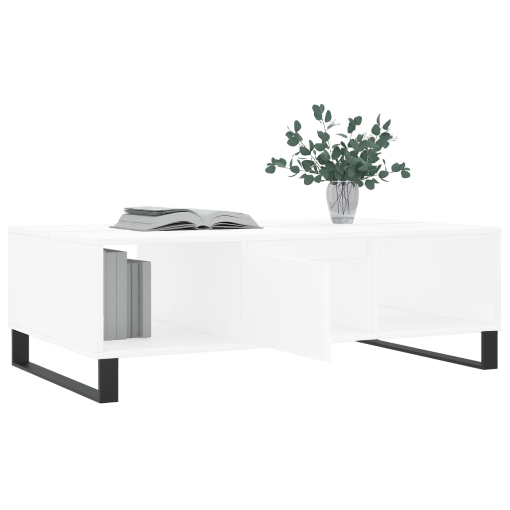 Tavolino bianco 104x60x35 cm in derivati ​​del legno