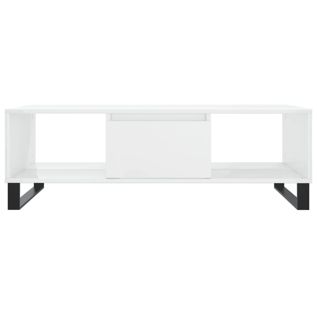 Brilliant white coffee table 104x60x35 cm engineering wood