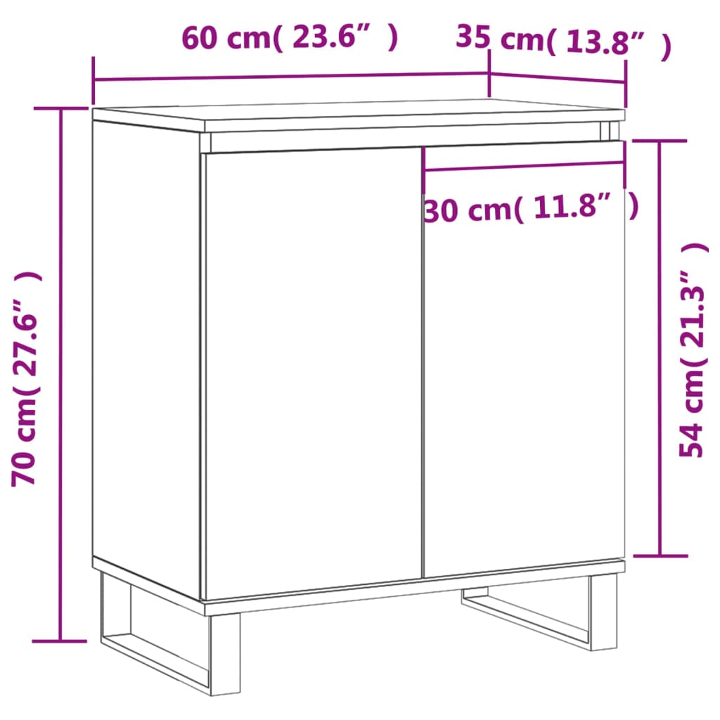 Sonoma gray buffet 60x35x70 cm engineering wood