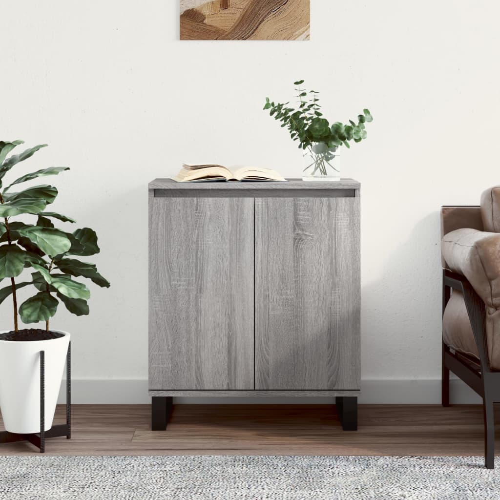 Credenza Sonoma grigia 60x35x70 cm MDF