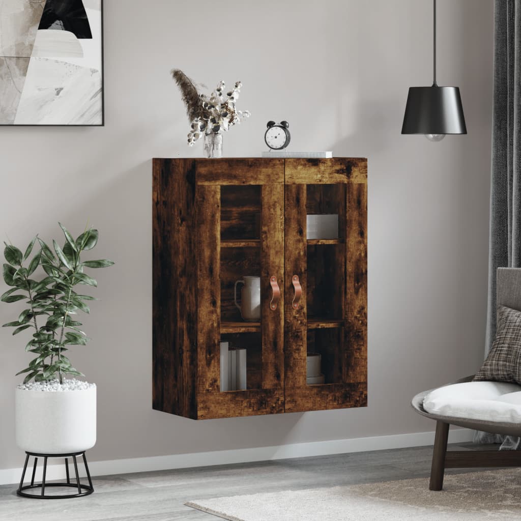 Smoked oak wall cabinet 69.5x34x90 cm