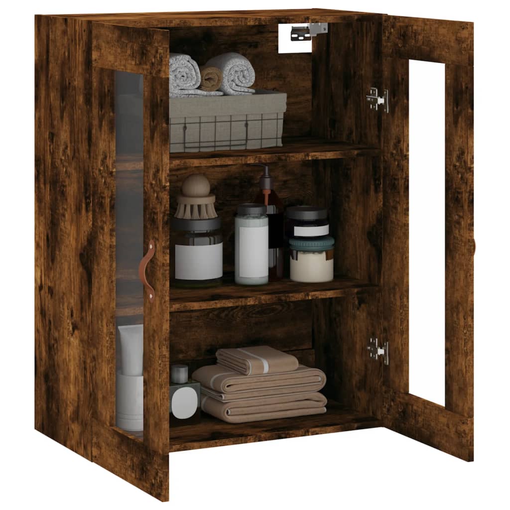 Smoked oak wall cabinet 69.5x34x90 cm