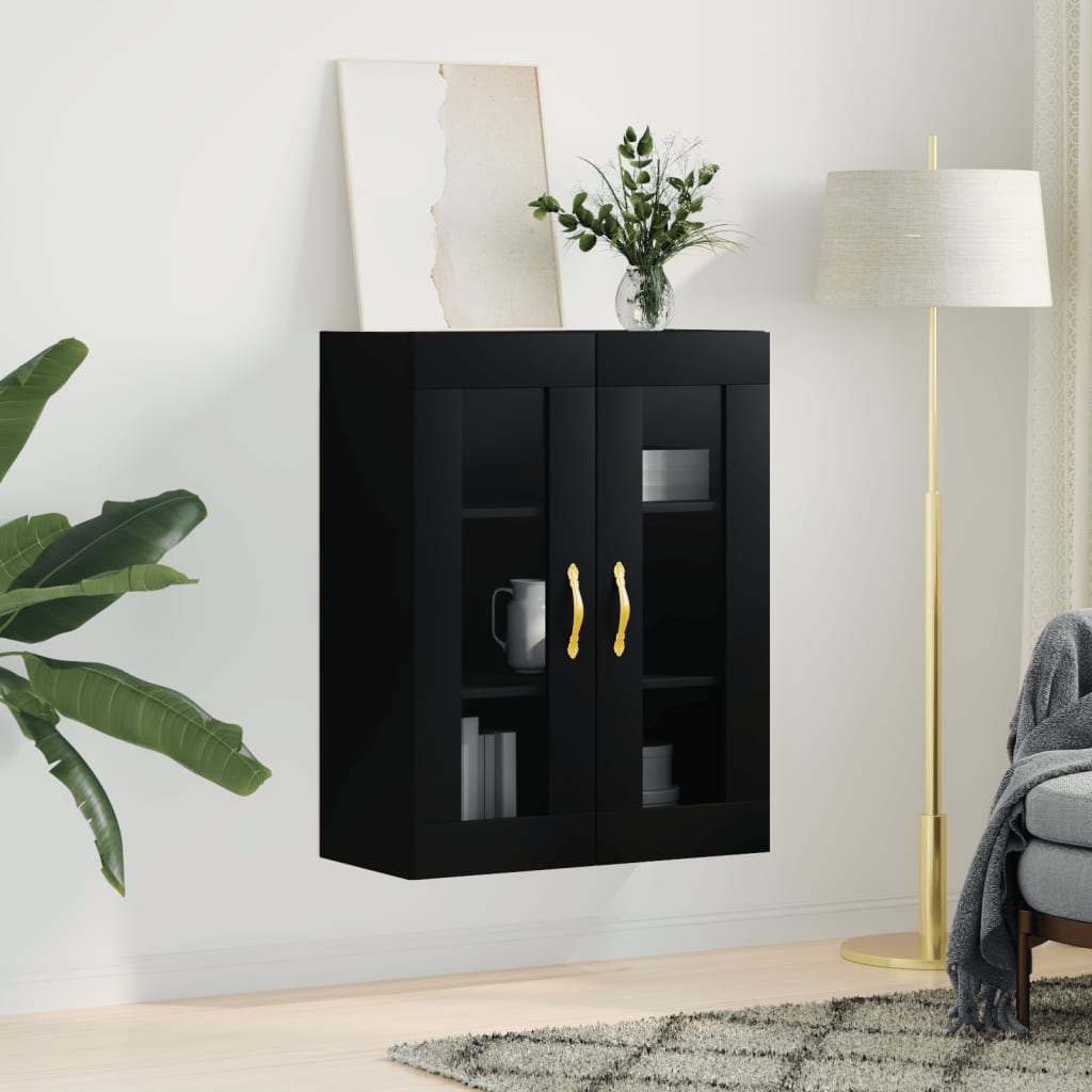 Black wall cabinet 69.5x34x90 cm