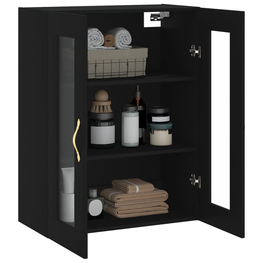 Black wall cabinet 69.5x34x90 cm