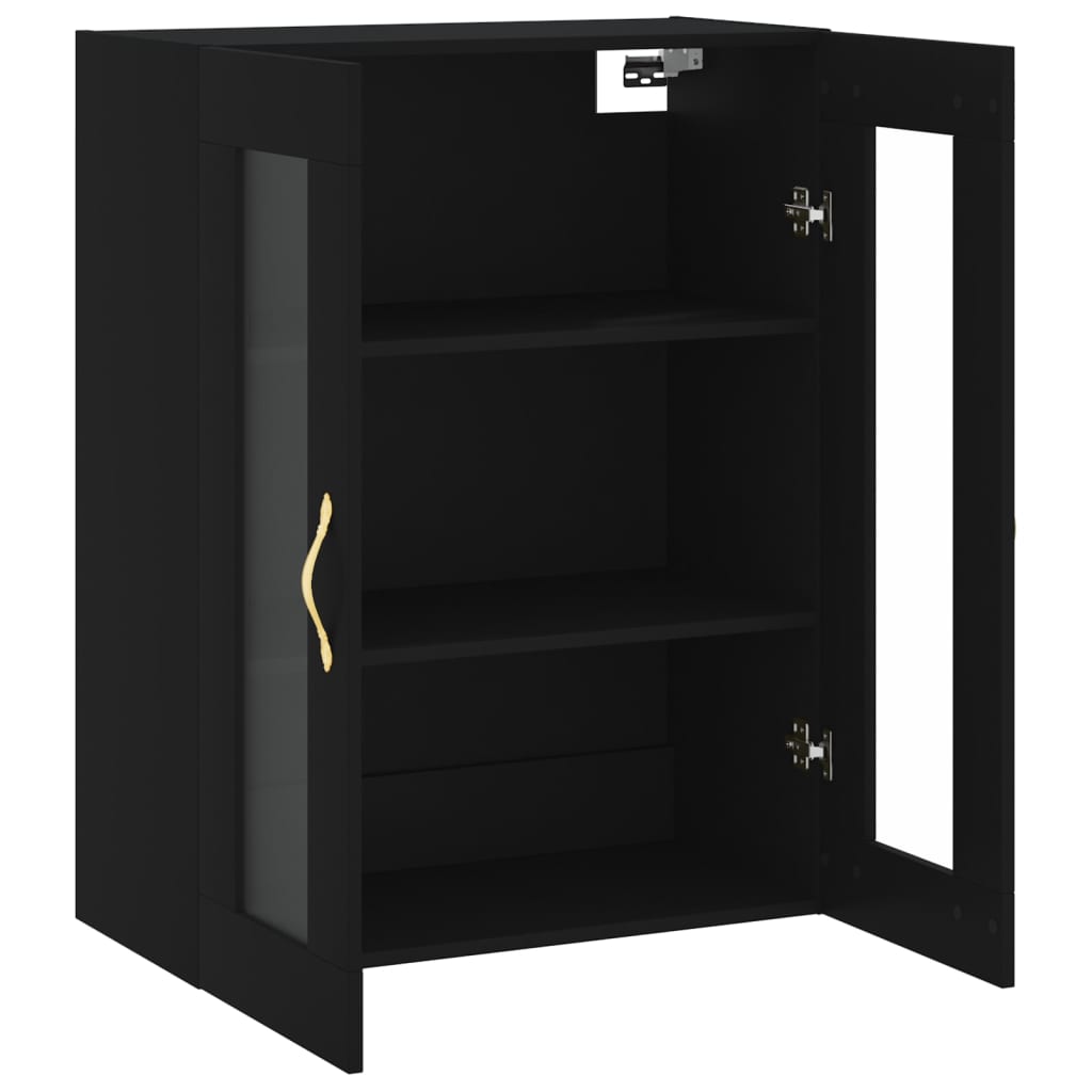 Schwarzer Wandschrank 69.5x34x90 cm