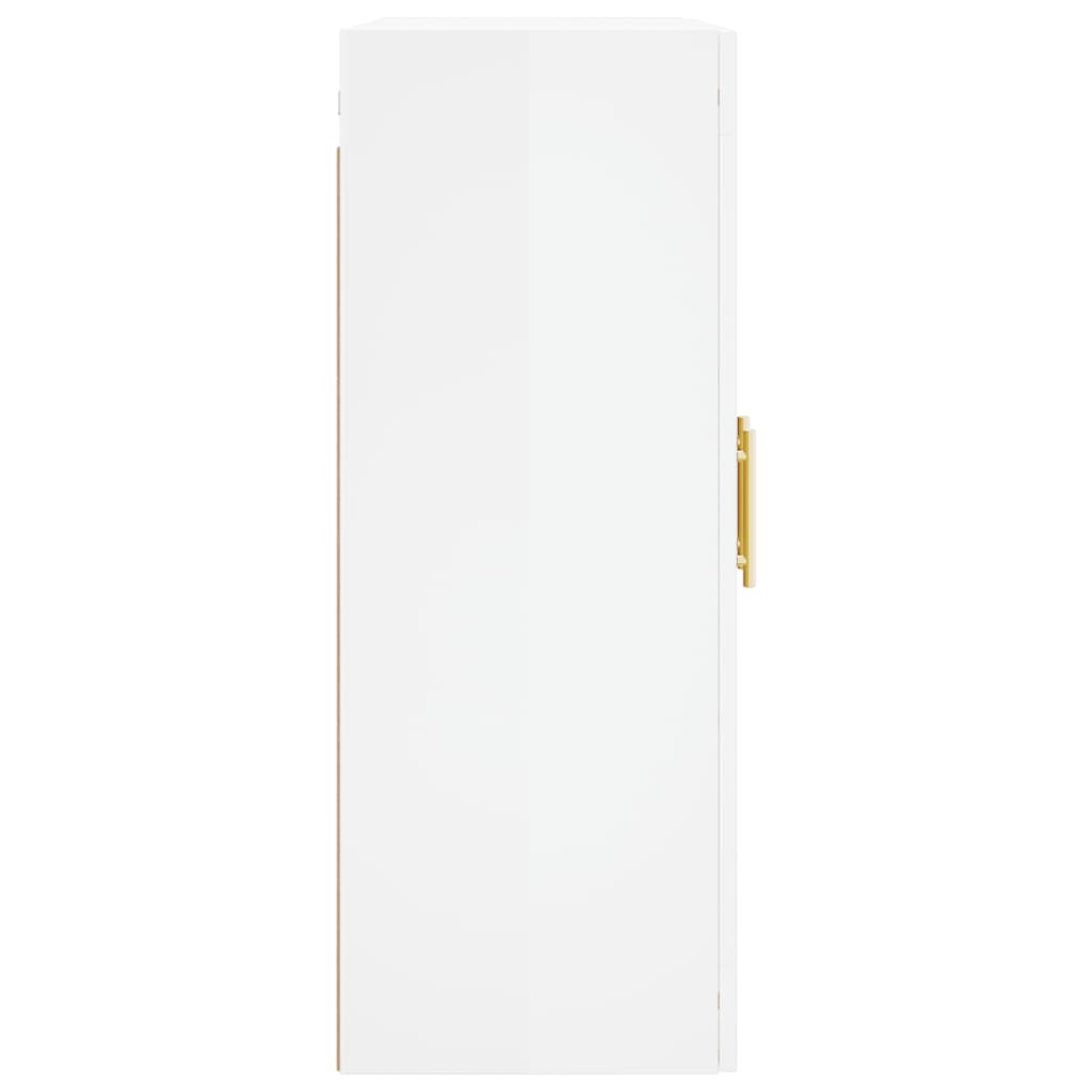 Glänzender weißer Wandschrank 69.5x34x90 cm