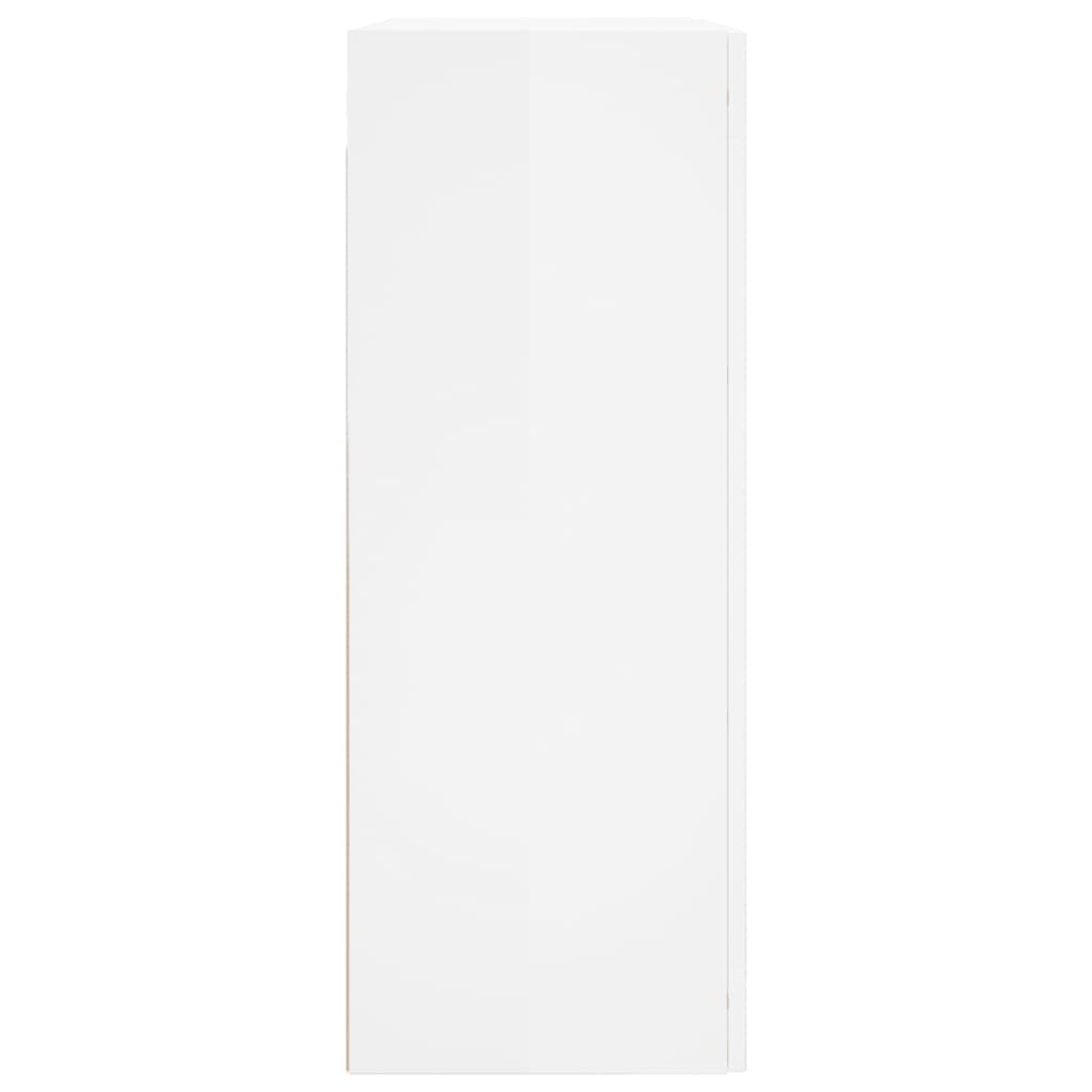 Shiny white wall cabinet 69.5x34x90 cm