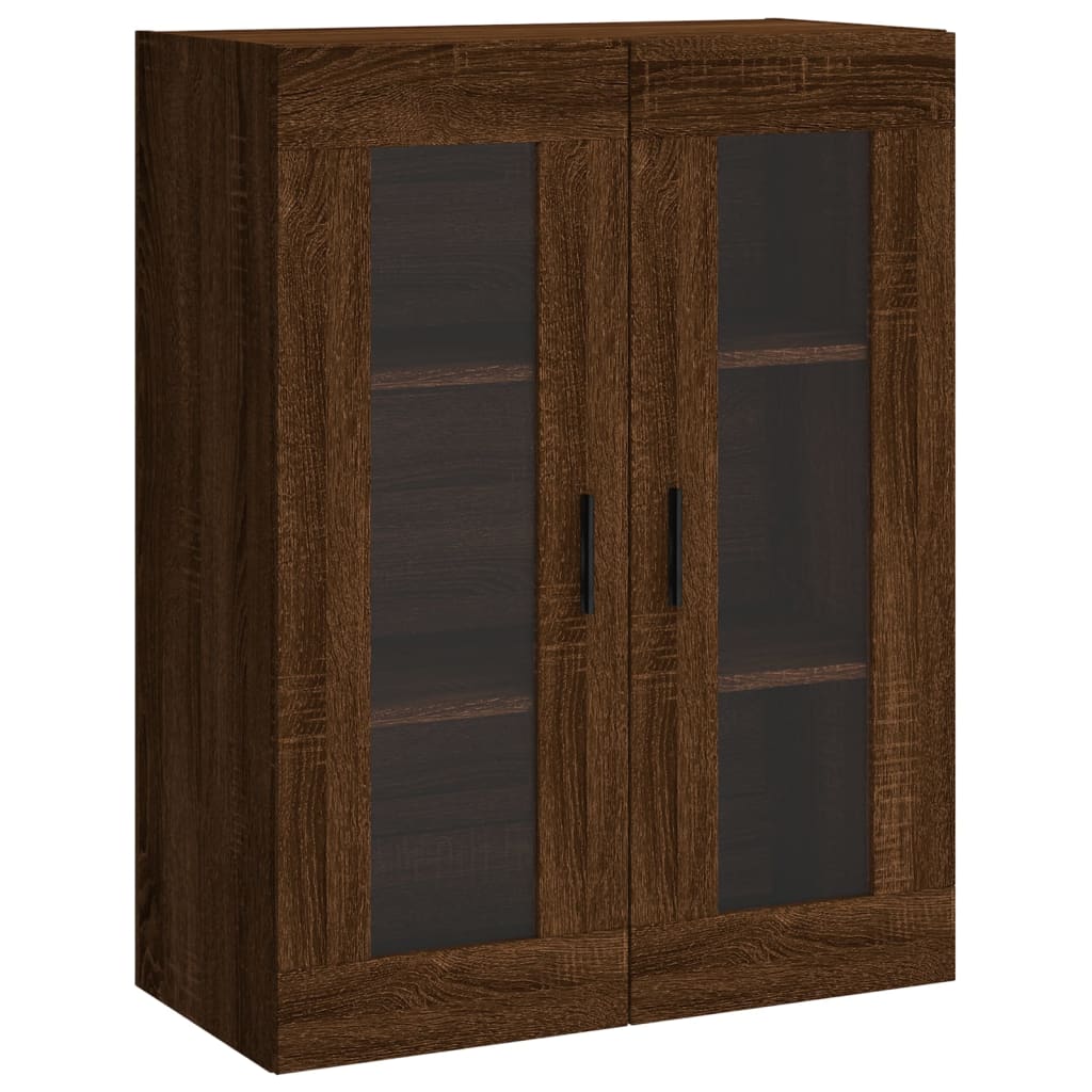 Brown oak wall cabinet 69.5x34x90 cm