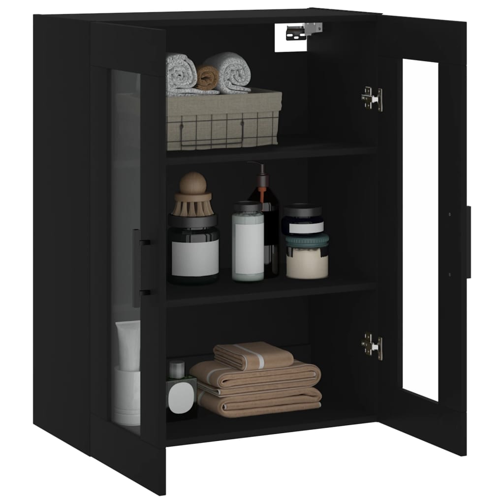 Black wall cabinet 69.5x34x90 cm