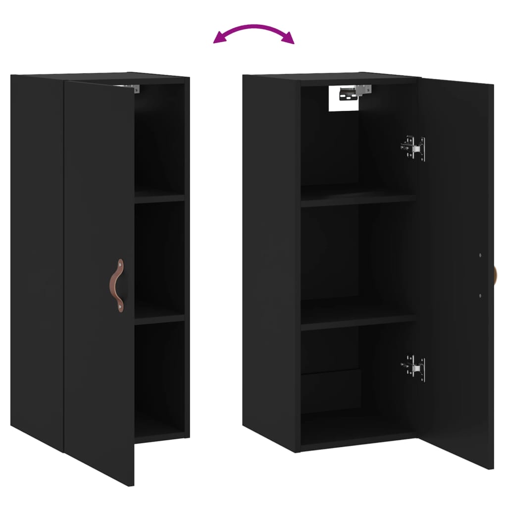 Armoire murale noir 34,5x34x90 cm