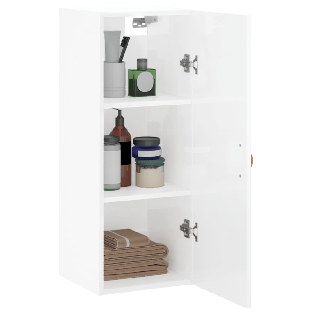 Brilliant white wall cabinet 34.5x34x90 cm