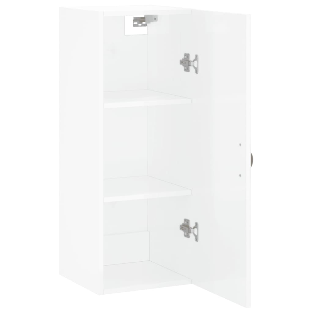 Brilliant white wall cabinet 34.5x34x90 cm