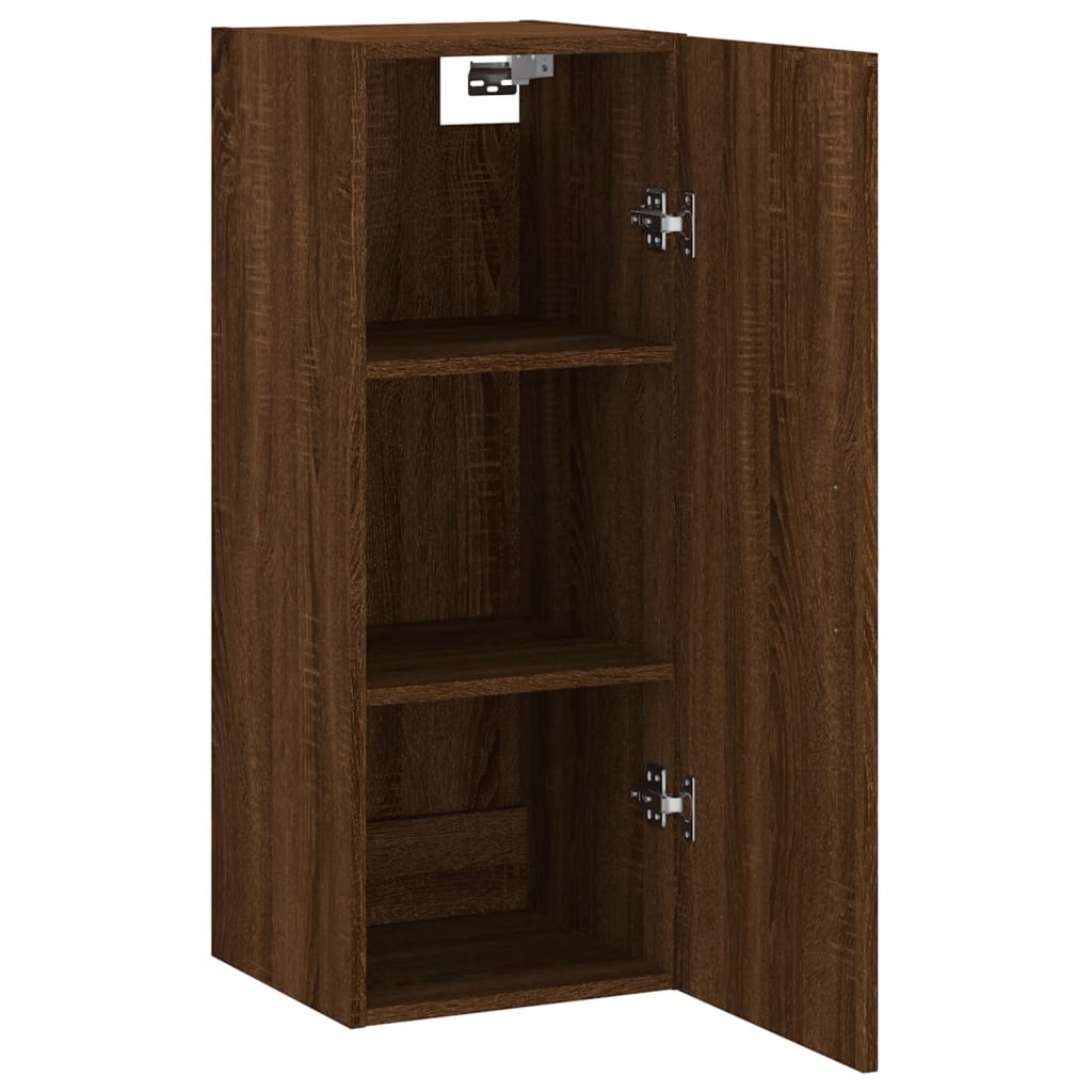 Brown oak wall cabinet 34.5x34x90 cm