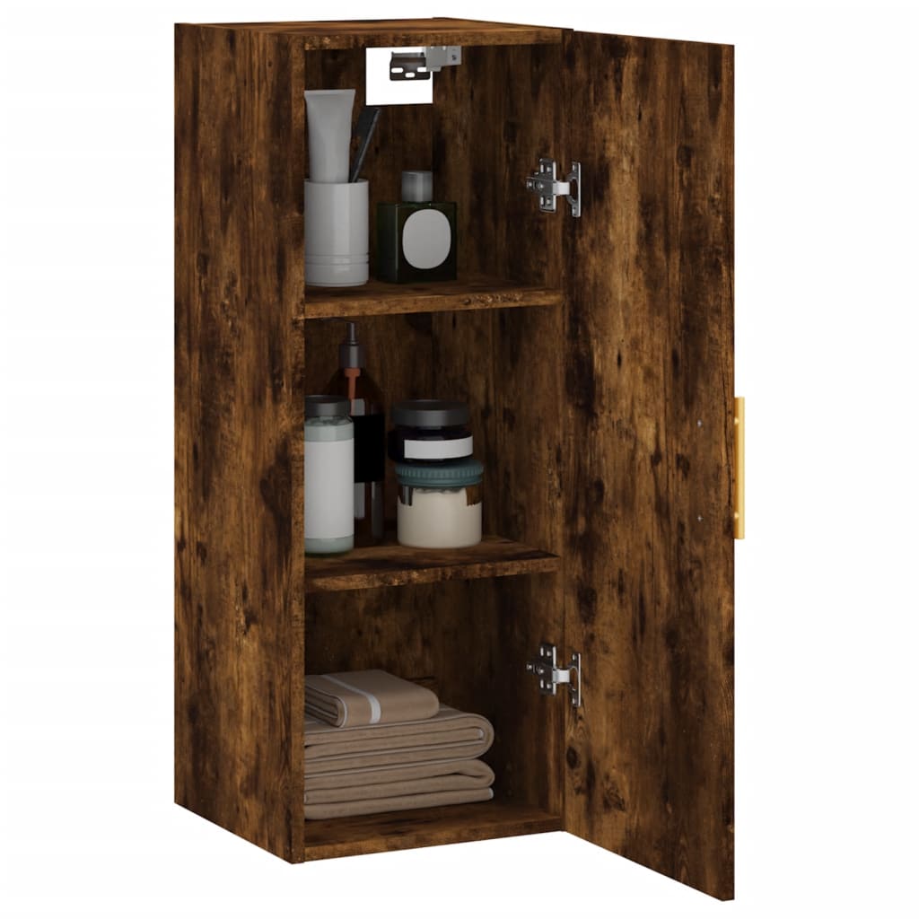 Smoked oak wall cabinet 34.5x34x90 cm