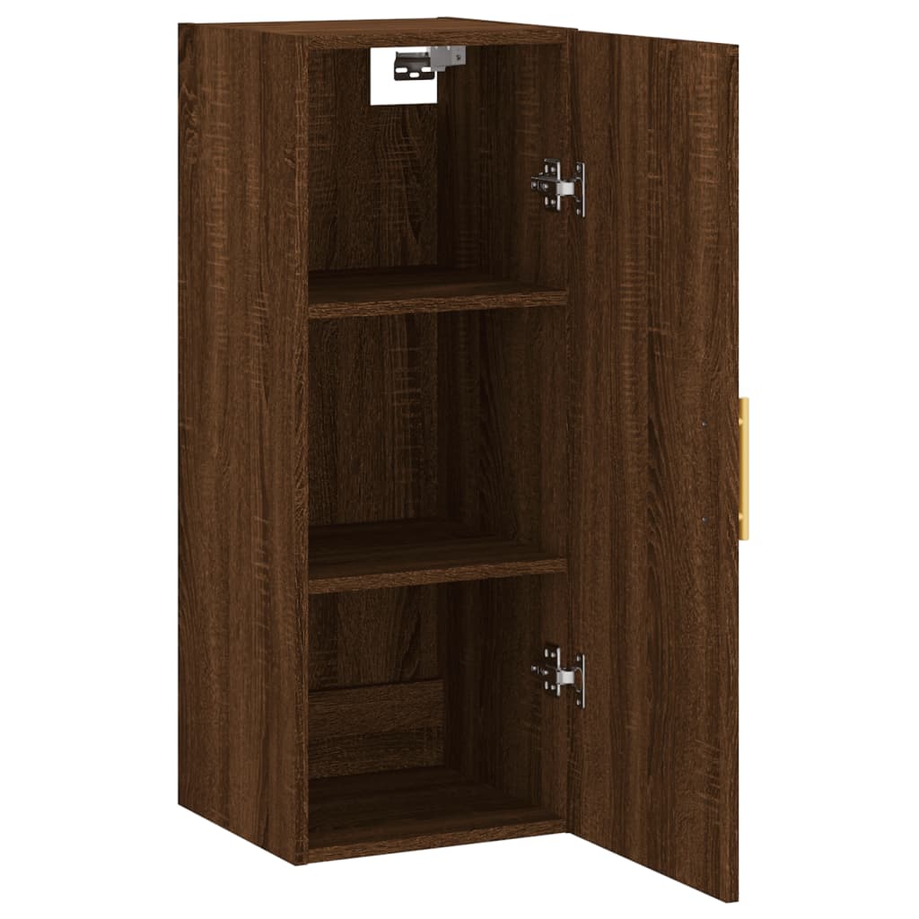 Brown oak wall cabinet 34.5x34x90 cm