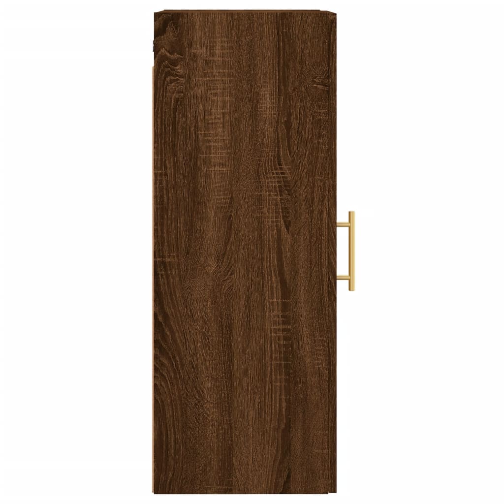 Brown oak wall cabinet 34.5x34x90 cm