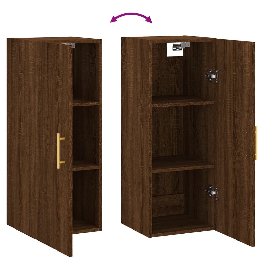 Braune Eichenwandschrank 34,5 x 34 x 90 cm